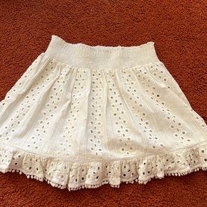 Elegant Eyelet Lace White Skirt